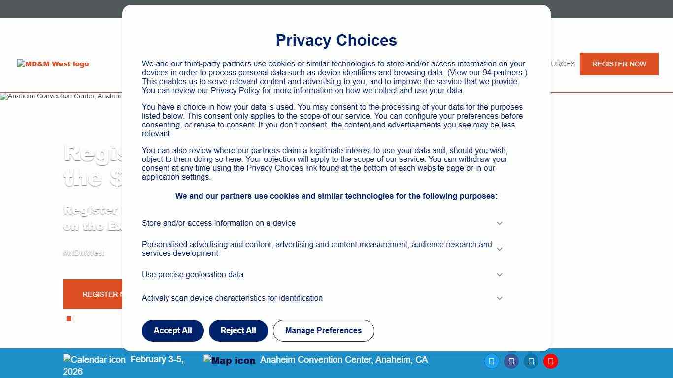 MD&M West February 3-5, 2026
